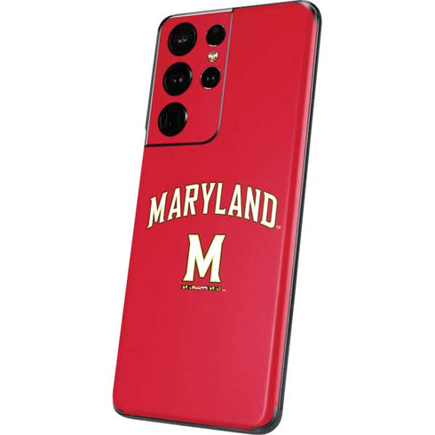 University of Maryland Collegiate Text Red Galaxy S21 Ultra 5G Skin